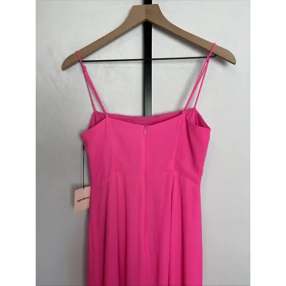 NEW Superdown Addison Maxi Dress Women's Small Pink Square Neck Spaghetti Straps